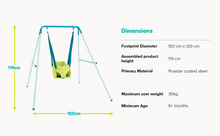 Load image into Gallery viewer, TP Toys Foldaway Baby Swing for Babies Aged 6 Months for Indoor and Outdoor Use. My First Swing Safety Tested - NEW ARRIVAL