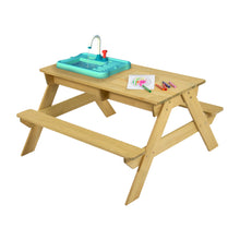 Load image into Gallery viewer, TP617 Wooden Splash &amp; Play Picnic Bench with Basin &amp; Tap - BLACK FRIDAY SPECIAL 40% Off