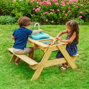 TP617 Wooden Splash & Play Picnic Bench with Basin & Tap - BLACK FRIDAY SPECIAL 40% Off